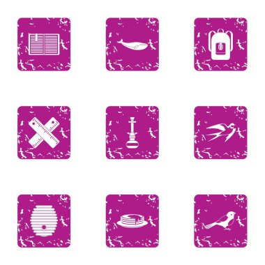 Hayvan izlerken simgeler kümesi, grunge tarzı