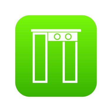 Havaalanı simgesi dijital yeşil kapıda güvenlik