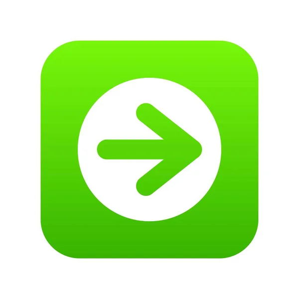Seta no ícone círculo verde digital — Vetor de Stock