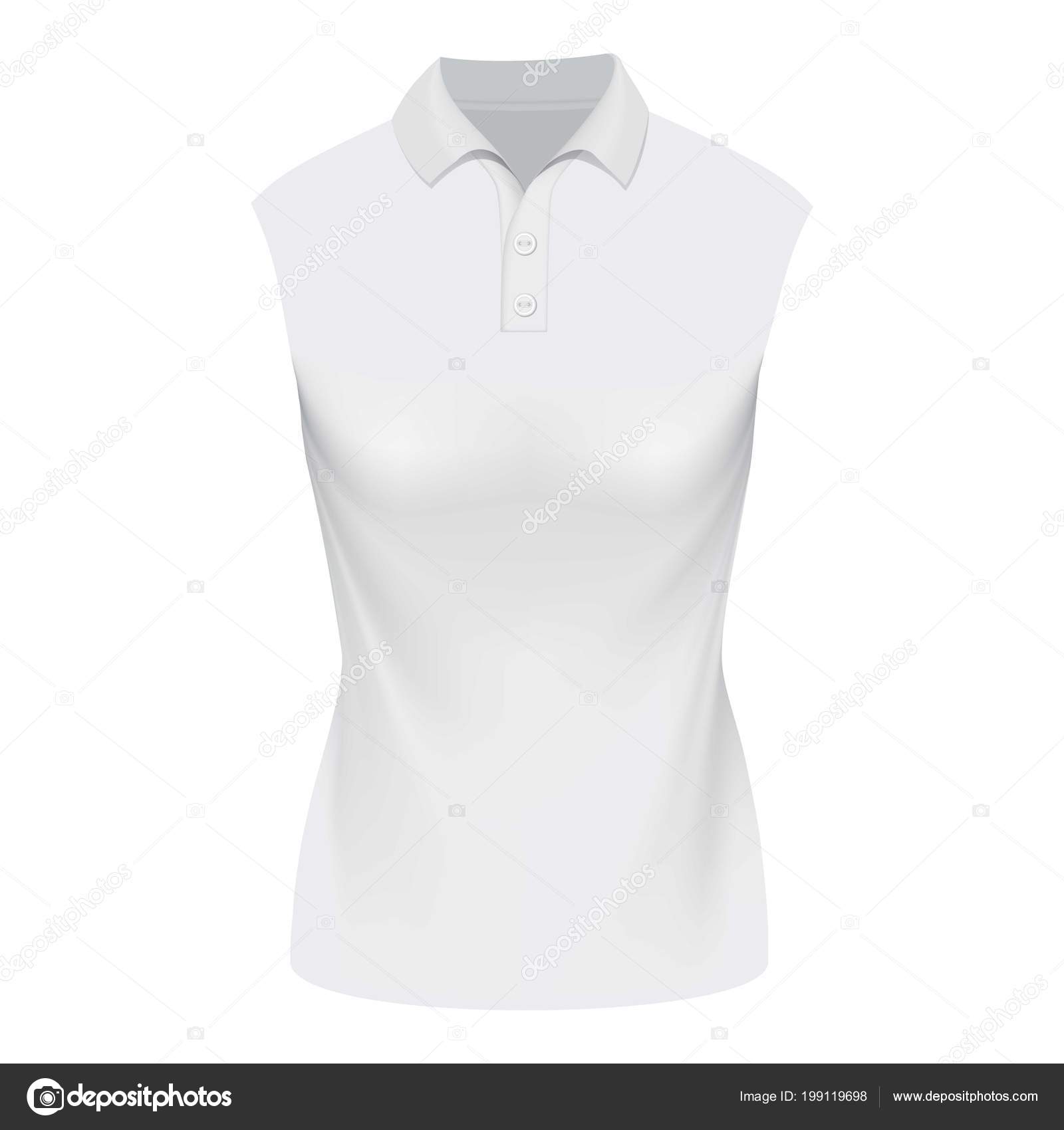 White Sleeveless Polo Tshirt Mockup Stock Vector C Ylivdesign 199119698