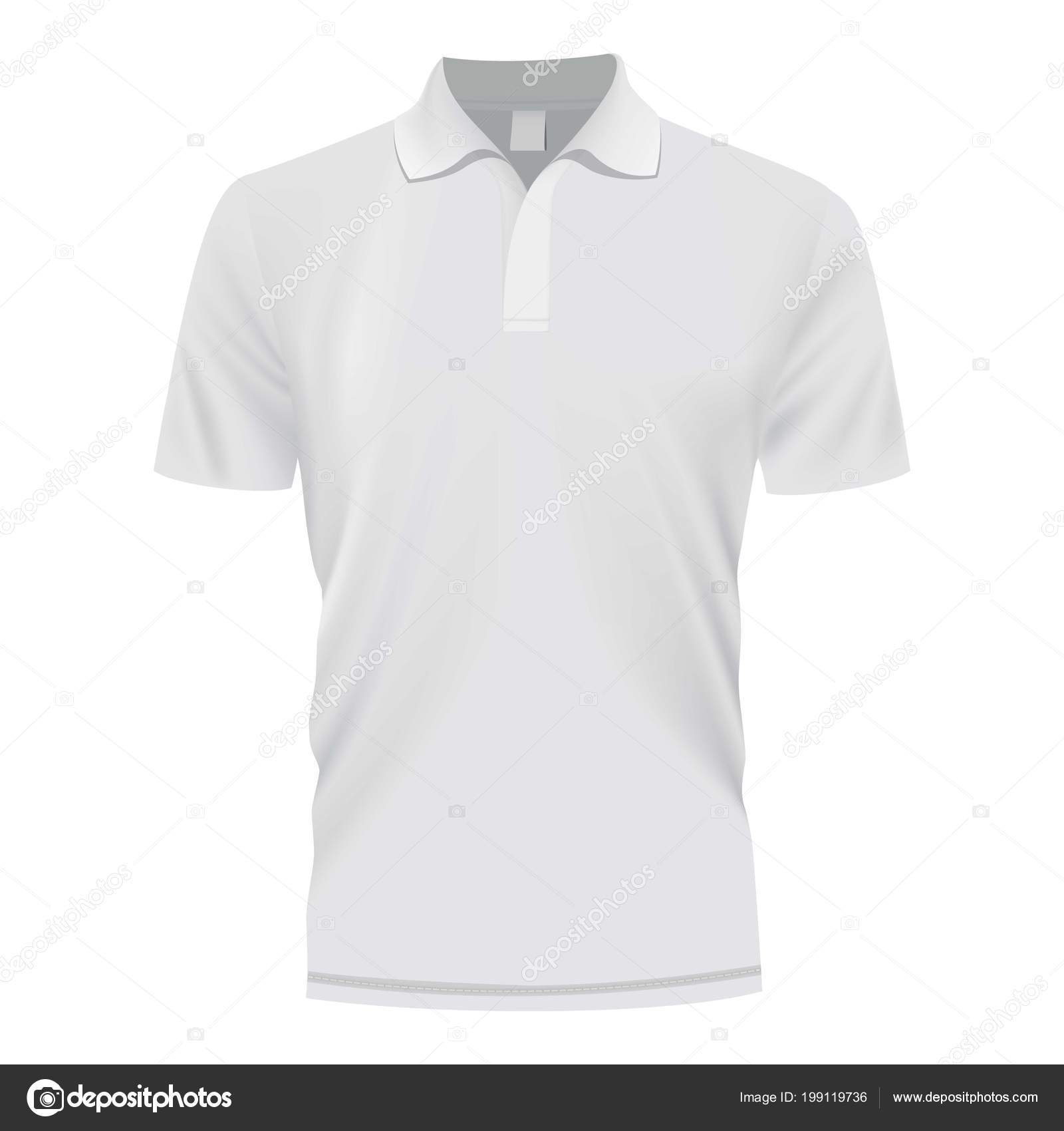 White polo shirt mockup, realistic style Stock Vector Image by ...