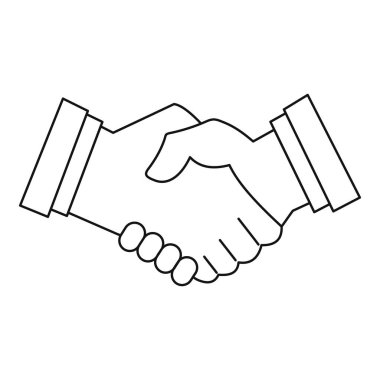 İş el sıkışma simgesi, anahat stili