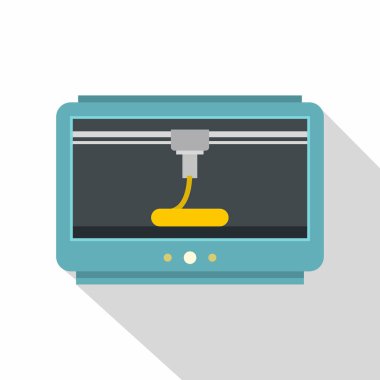 3D yazıcı simgesi, düz stil