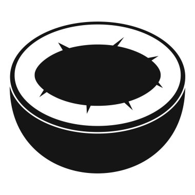 Hindistan cevizi simgesi, basit tarzı yarısı