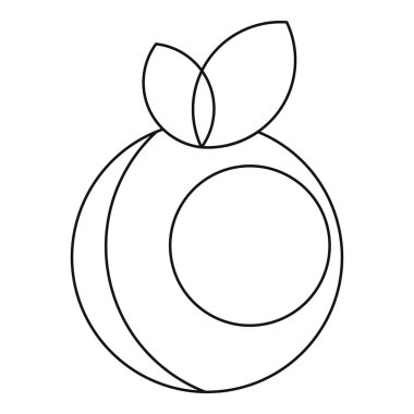 Stil yaprakları simgesi olan elma anahat