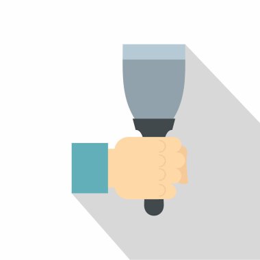 Spatula aracı simgesini, düz stil tutan el