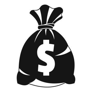 Para bizimle dolar işareti simgesi, basit stil çanta