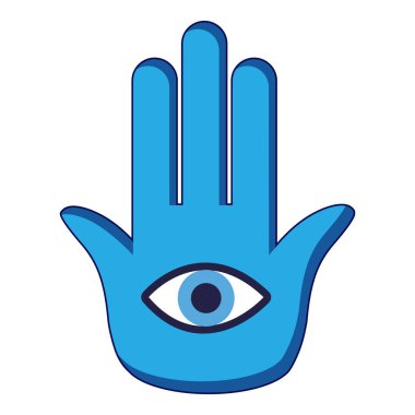 Mavi hurma göz simgesini, karikatür tarzı ile