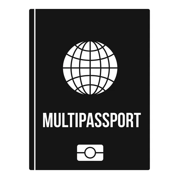 Icône Multipasseport, style simple — Image vectorielle