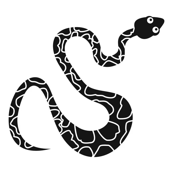 Ícone de cobra manchado preto, estilo simples — Vetor de Stock