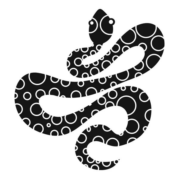 Black dotted snake icon, simple style — Stock Vector