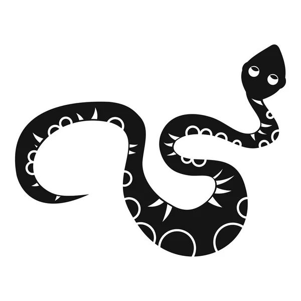 Ícone de cobra preta, estilo simples —  Vetores de Stock