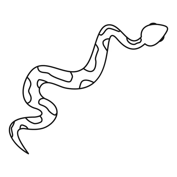 這うヘビ アイコン、アウトラインのスタイル — ストックベクタ