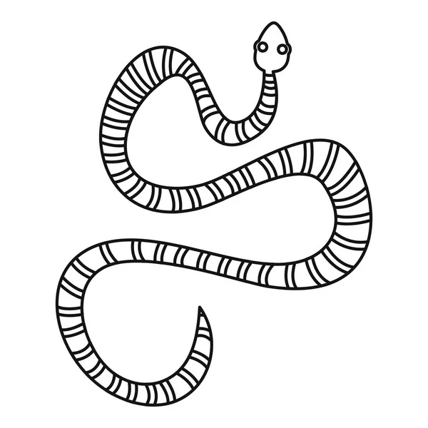 Ícone de cobra listrado branco, estilo esboço — Vetor de Stock