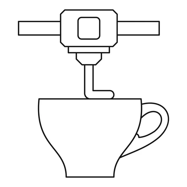 3D-printer afdrukken cup pictogram, Kaderstijl — Stockvector