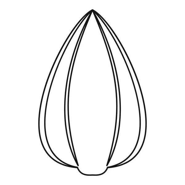 Иконка семечка подсолнуха, стиль контура — стоковый вектор