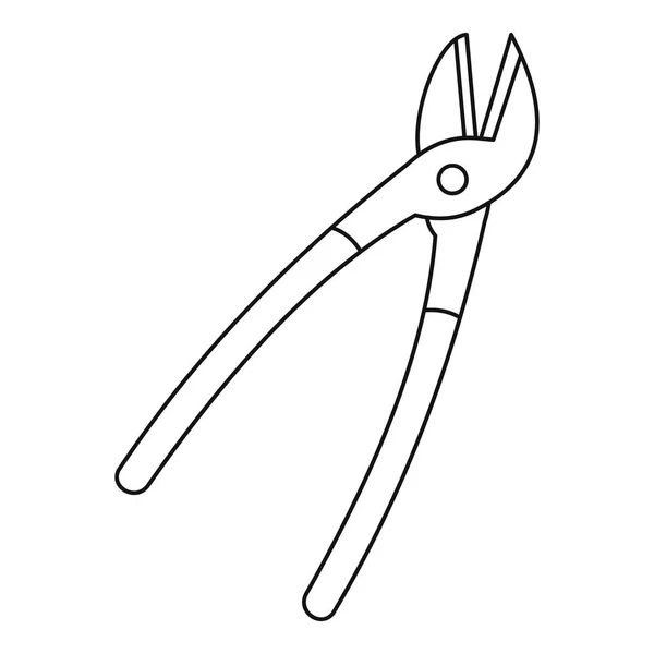 Піктограма металевих ножиць, стиль контуру — стоковий вектор