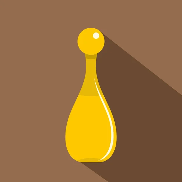 Κίτρινο parfume κομψό μπουκάλι εικονίδιο, επίπεδη στυλ — Διανυσματικό Αρχείο