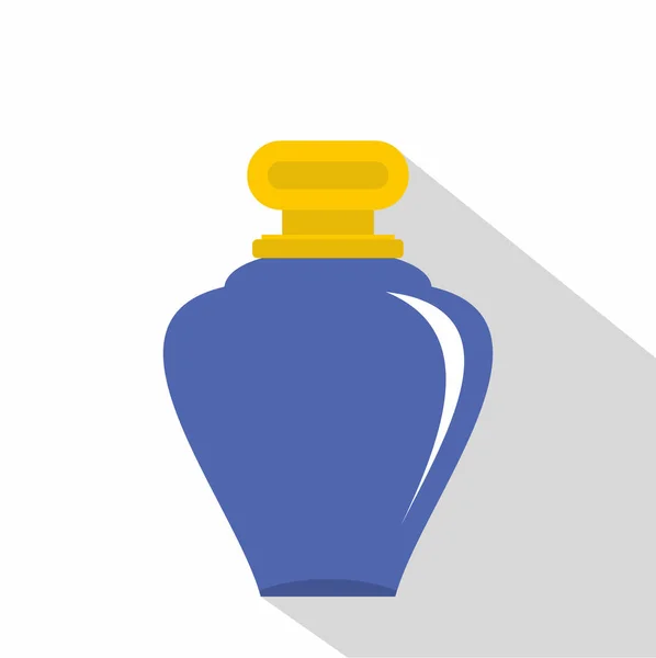Icona bottiglia di profumo viola, stile piatto — Vettoriale Stock