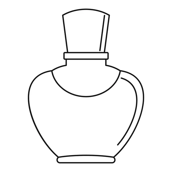 Garrafa de vidro com ícone de perfume, estilo esboço — Vetor de Stock