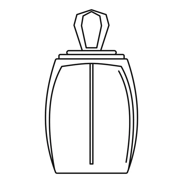 Zarif kadın parfüm şişe simgesi, anahat stili — Stok Vektör
