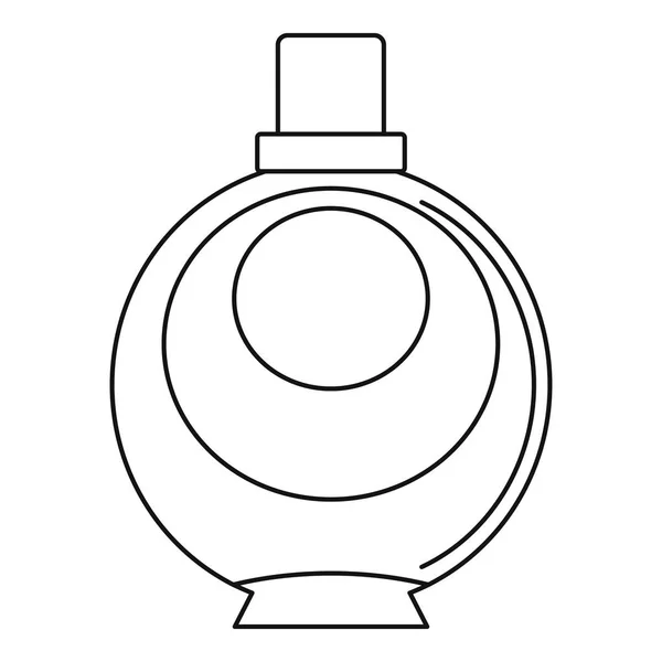 Élégante femme parfum rond bouteille en verre icône — Image vectorielle
