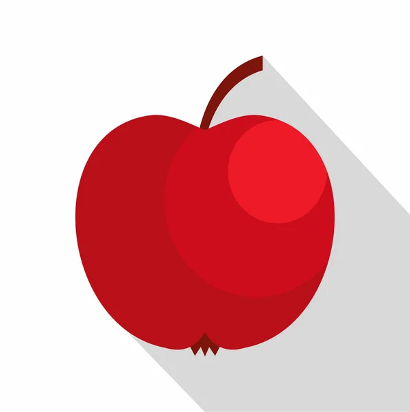 Červené jablko ikona, plochý — Stockový vektor