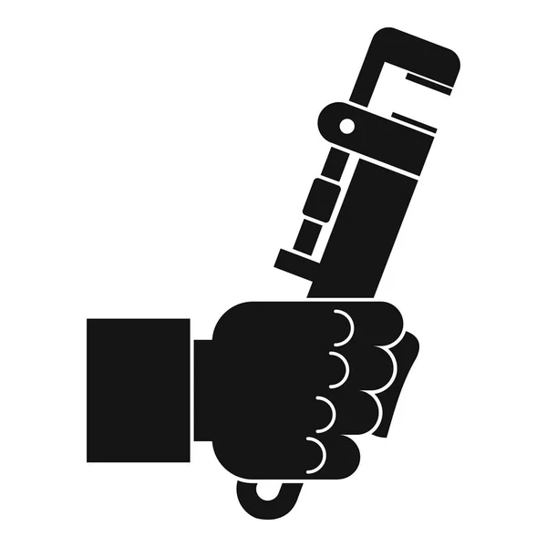 Hacksaw en el icono de la mano del hombre, estilo simple — Archivo Imágenes Vectoriales