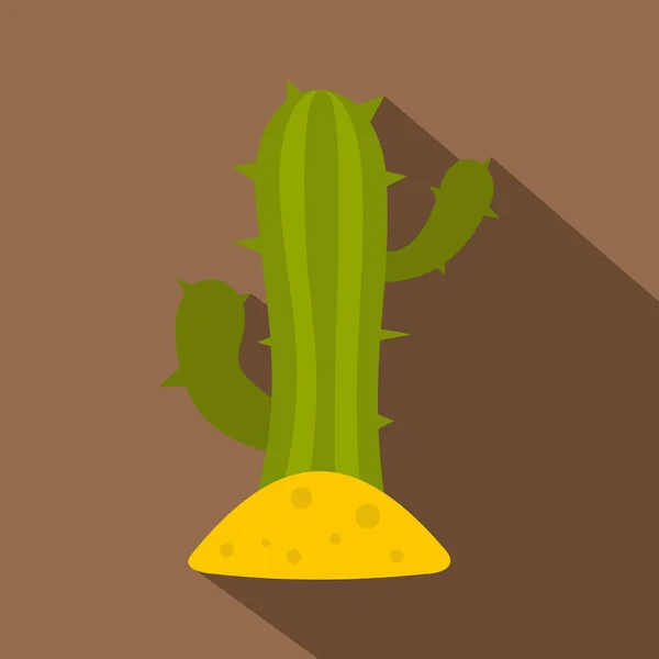 Icono de cactus verde, estilo plano — Archivo Imágenes Vectoriales