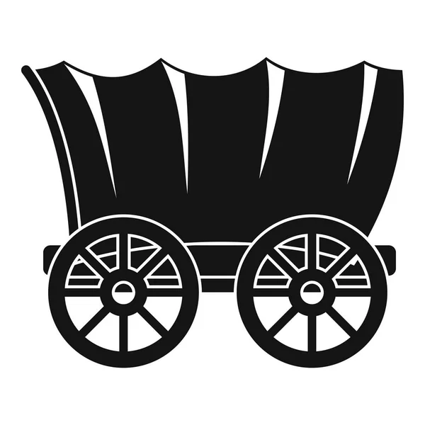 Icono de carro cubierto occidental antiguo, estilo simple — Vector de stock