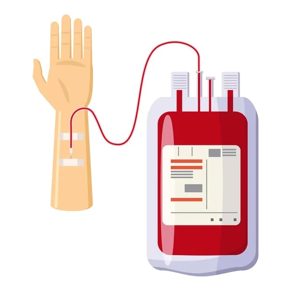 Faire un don icône de sang, style dessin animé — Image vectorielle