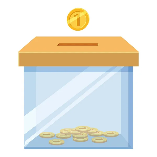 Icona scatola di donazione con icona moneta d'oro — Vettoriale Stock