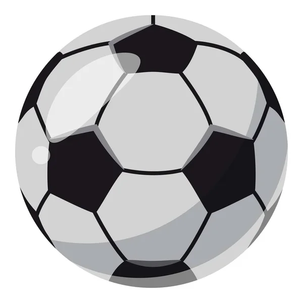 Icono de pelota de fútbol de cuero, estilo de dibujos animados — Archivo Imágenes Vectoriales