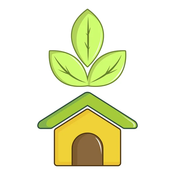 ECO house icon, cartoon style — Stock Vector