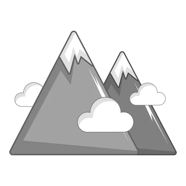 Snowy mountains icon, cartoon style — Stock Vector