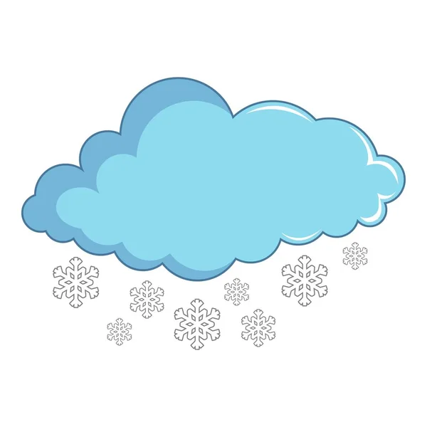 Wolke mit Schneeflocken-Ikone, Cartoon-Stil — Stockvektor