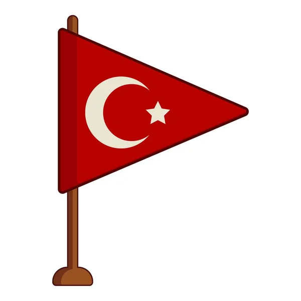 Bandeira da mesa do ícone da Turquia, estilo dos desenhos animados —  Vetores de Stock