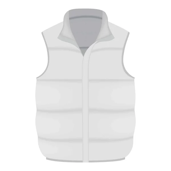 Indietro di bianco caldo gilet mockup, stile realistico — Vettoriale Stock