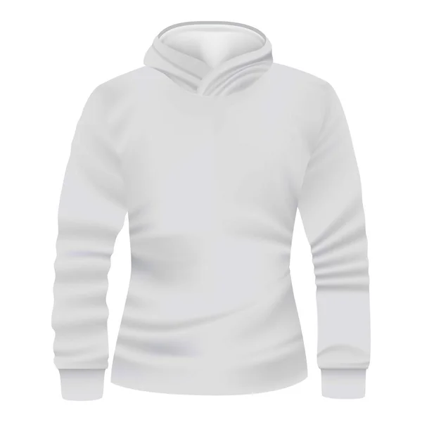 Білий светр макет спереду, реалістичний стиль — стоковий вектор