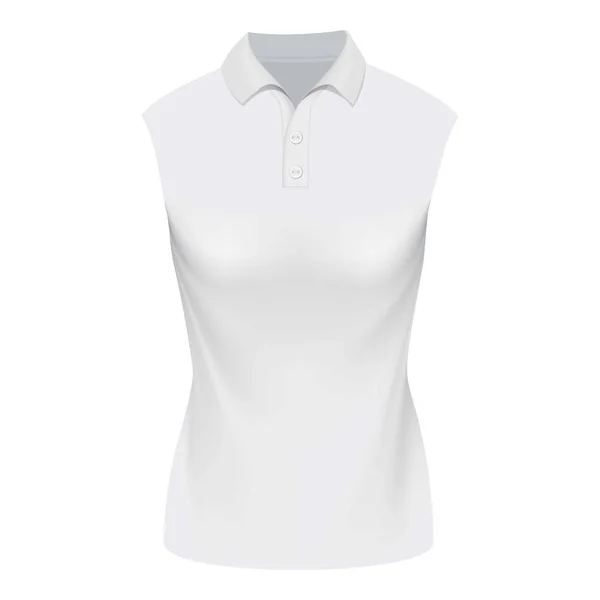 Weiße ärmellose Polo-T-Shirt-Attrappe — Stockvektor