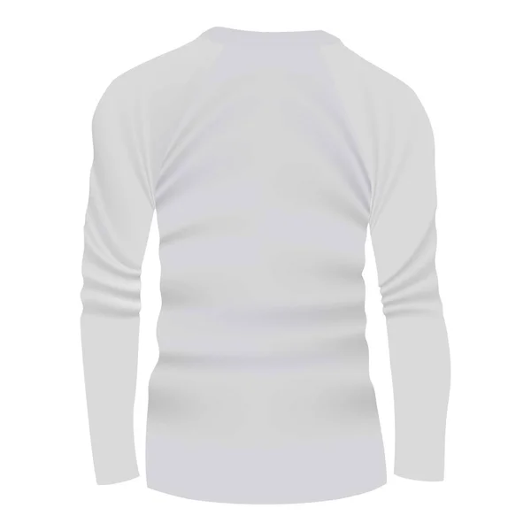 Rückseite des weißen T-Shirts Langarm-Attrappe — Stockvektor