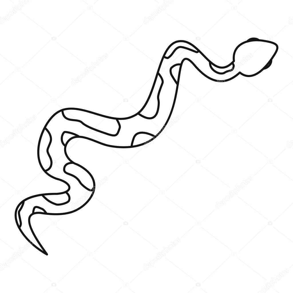 Creeping snake icon, outline style