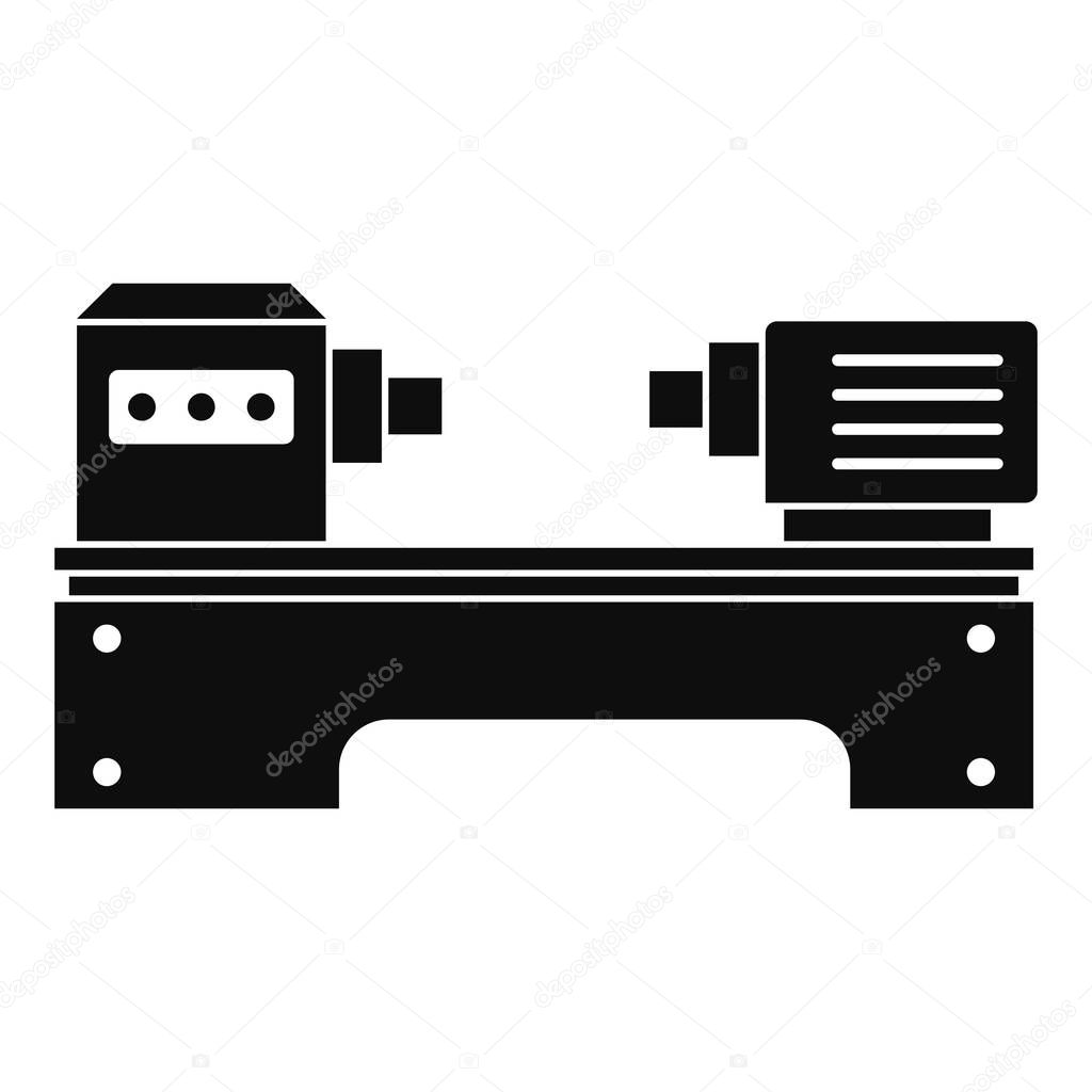 Lathe machine icon, simple style