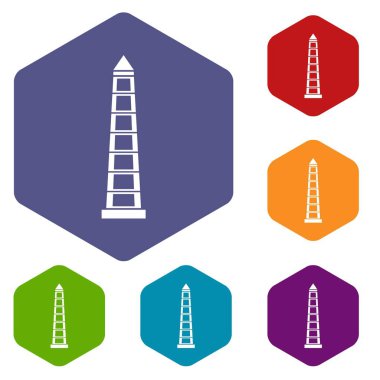Altıgen Obelisco Buenos Aires Icons set
