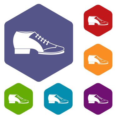 Altıgen Tango Ayakkabı Icons set