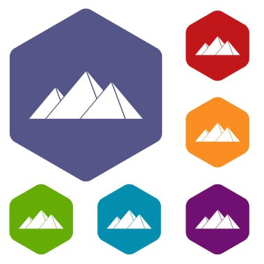 Altıgen piramit Giza Icons ayarla