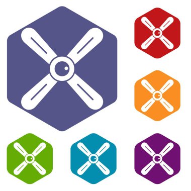Altıgen pervane Icons set