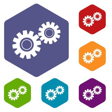 Altıgen iki vites Icons set