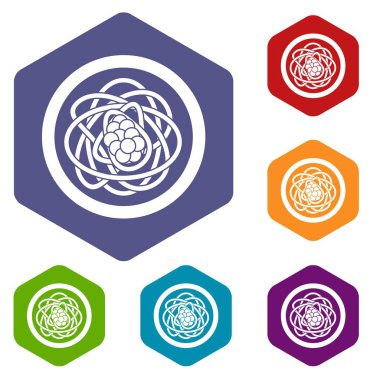 Altıgen Asya Erişte Icons set