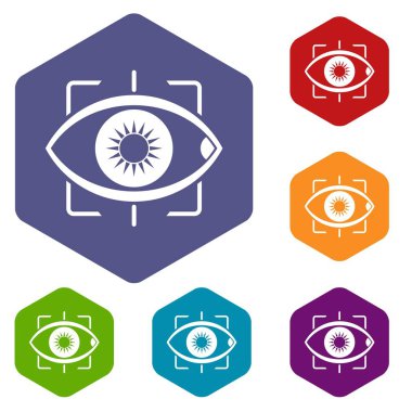 Altıgen göz Icons set